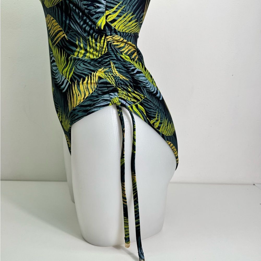 Victoria's Secret Green and Yellow Leaf Print One Piece Swimsuit Sz Small NWT - Picture 4 of 7